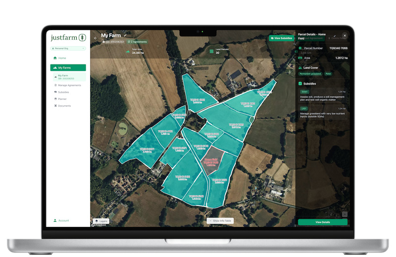 JustFarm field management interface