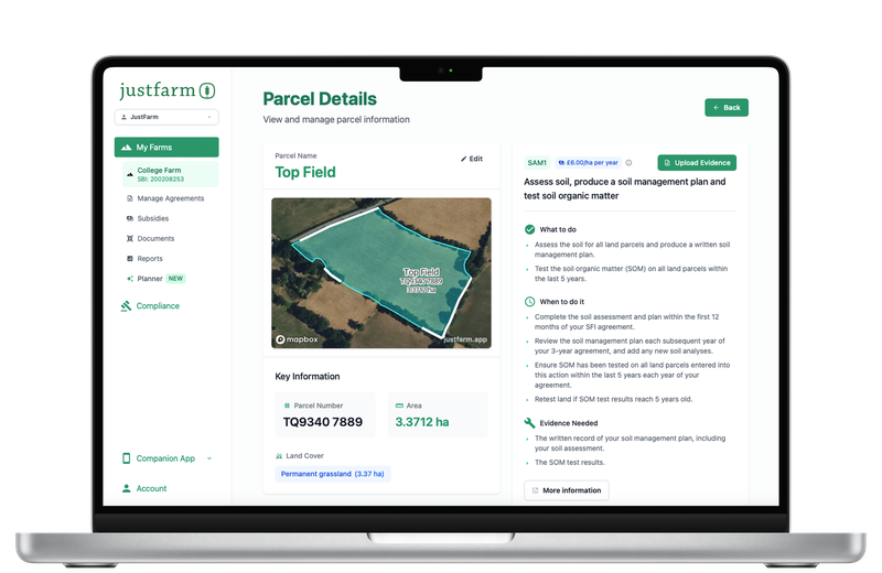 JustFarm simplicity dashboard