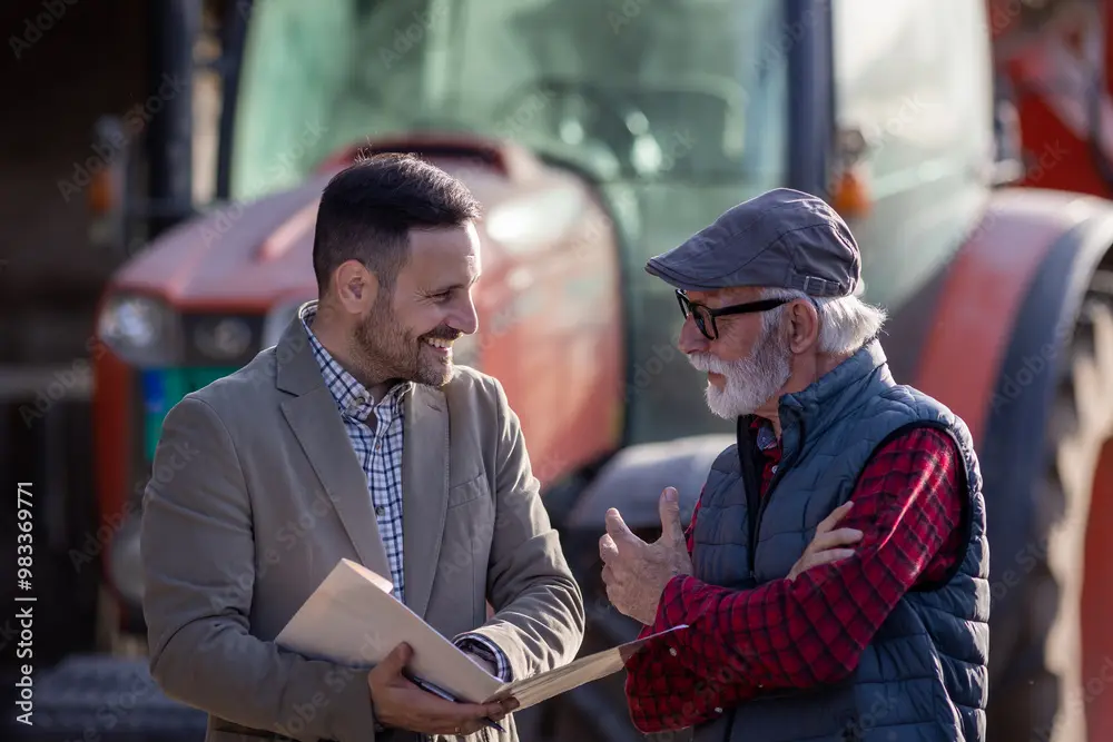 Land agents in field